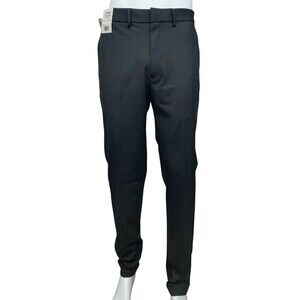 Haggar Mens 32x34 Gray Super Flex Pants Slim Straight Slacks Dress Chino New